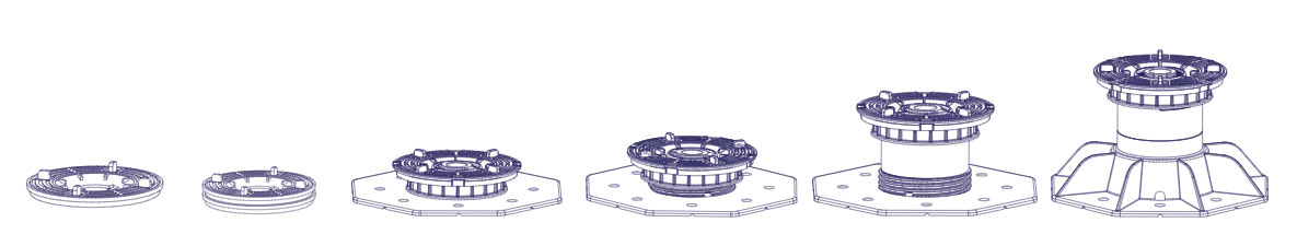 Modelos de soportes-plots para suelo técnico